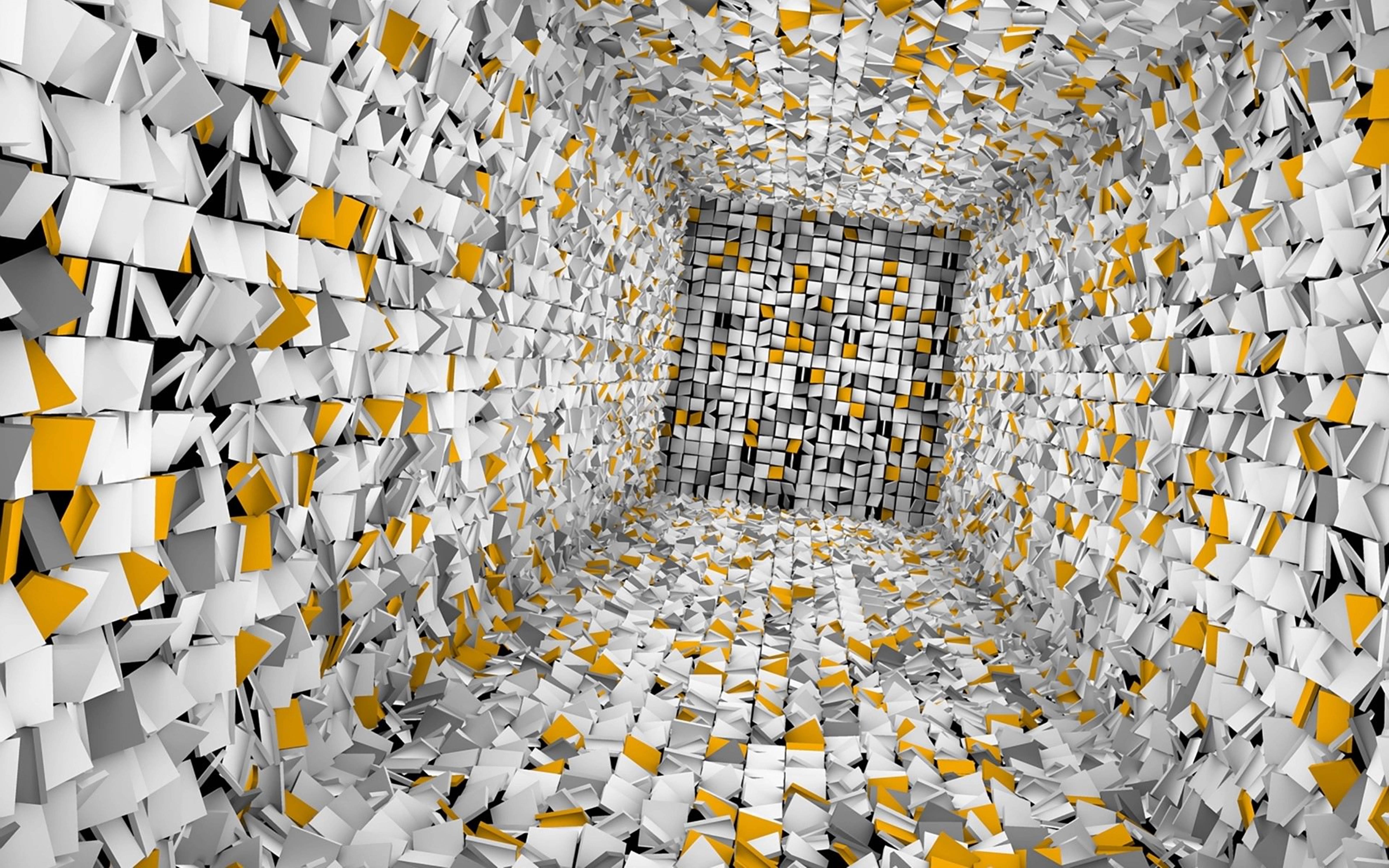 3D HD Geometrical Wall Optical Illusion Room — 6400x4000 wallpaper