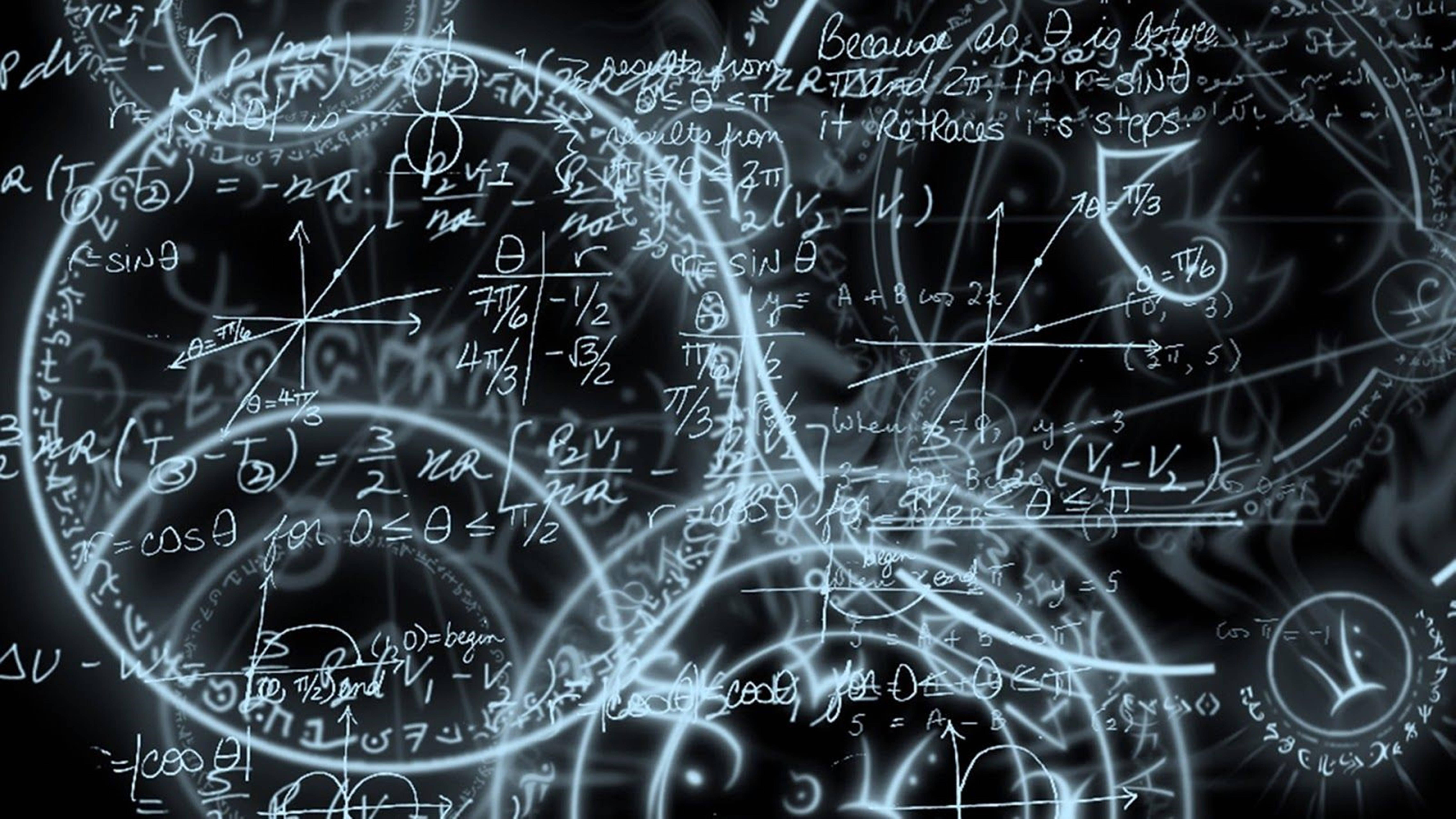 3D HD Glowing Equations And Formulas — 7111x4000 wallpaper