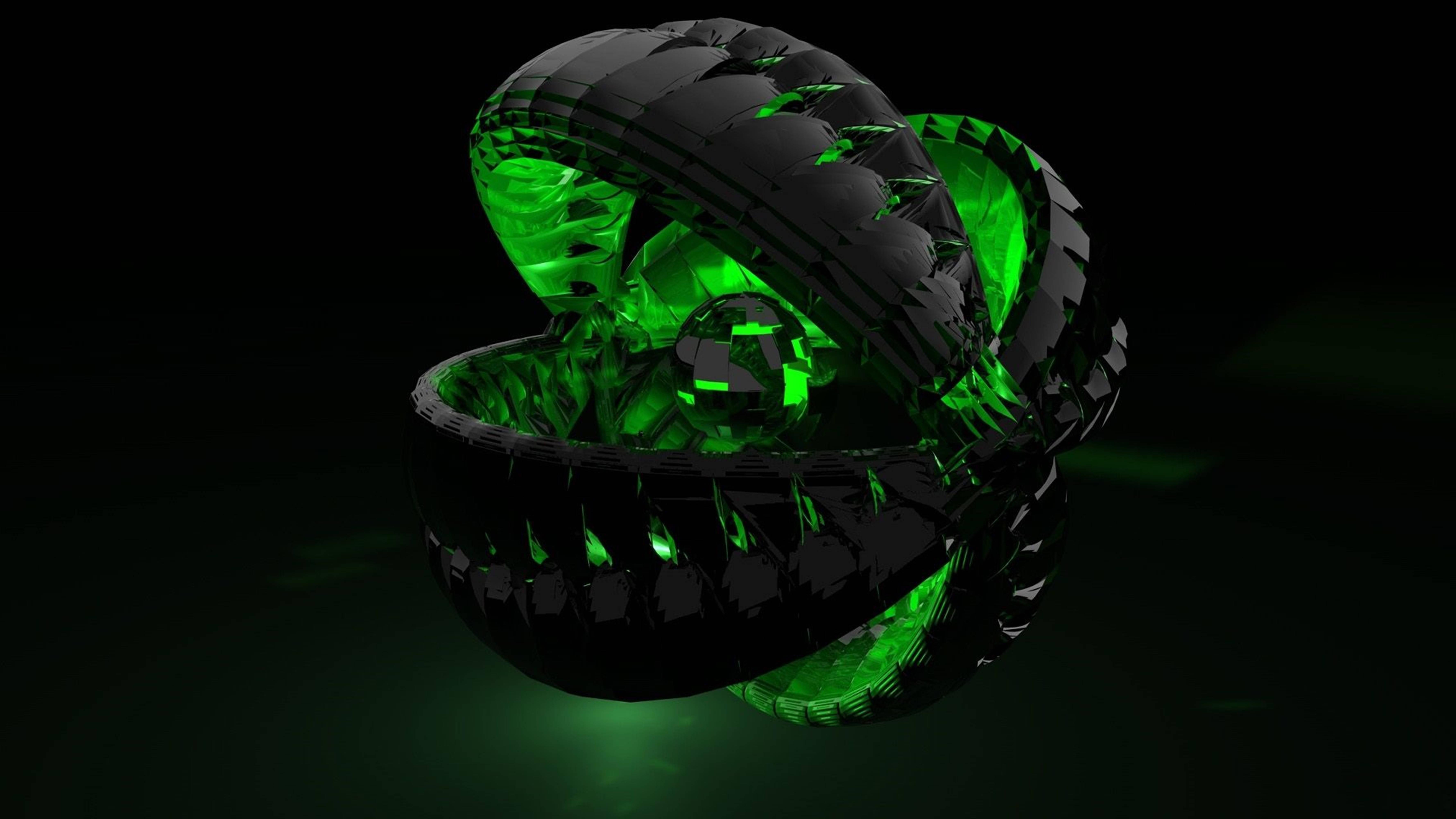 3D HD Green Jewel — 7111x4000 wallpaper