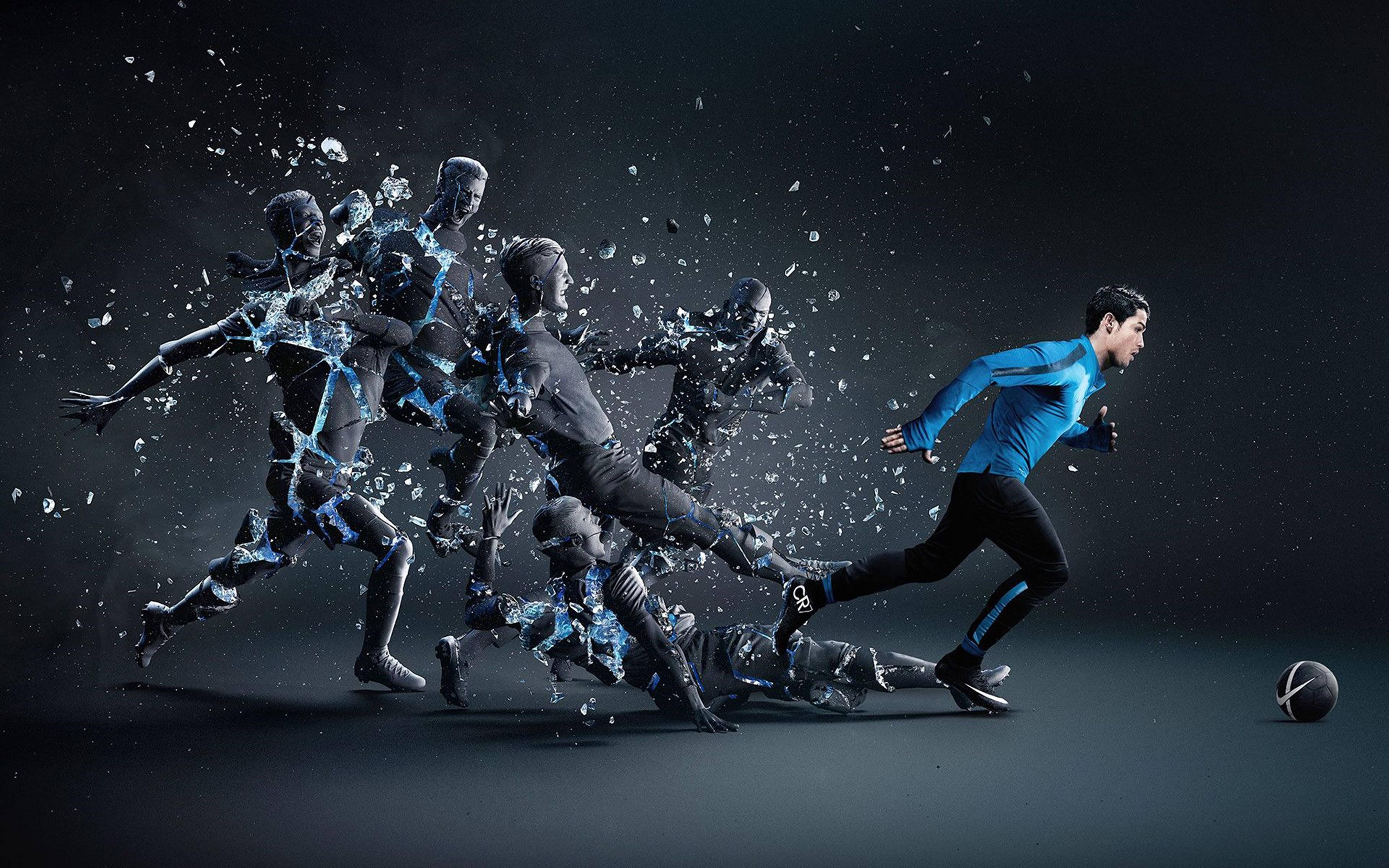 3D HD Outrunning Broken Splashing Shadows — 6400x4000 wallpaper