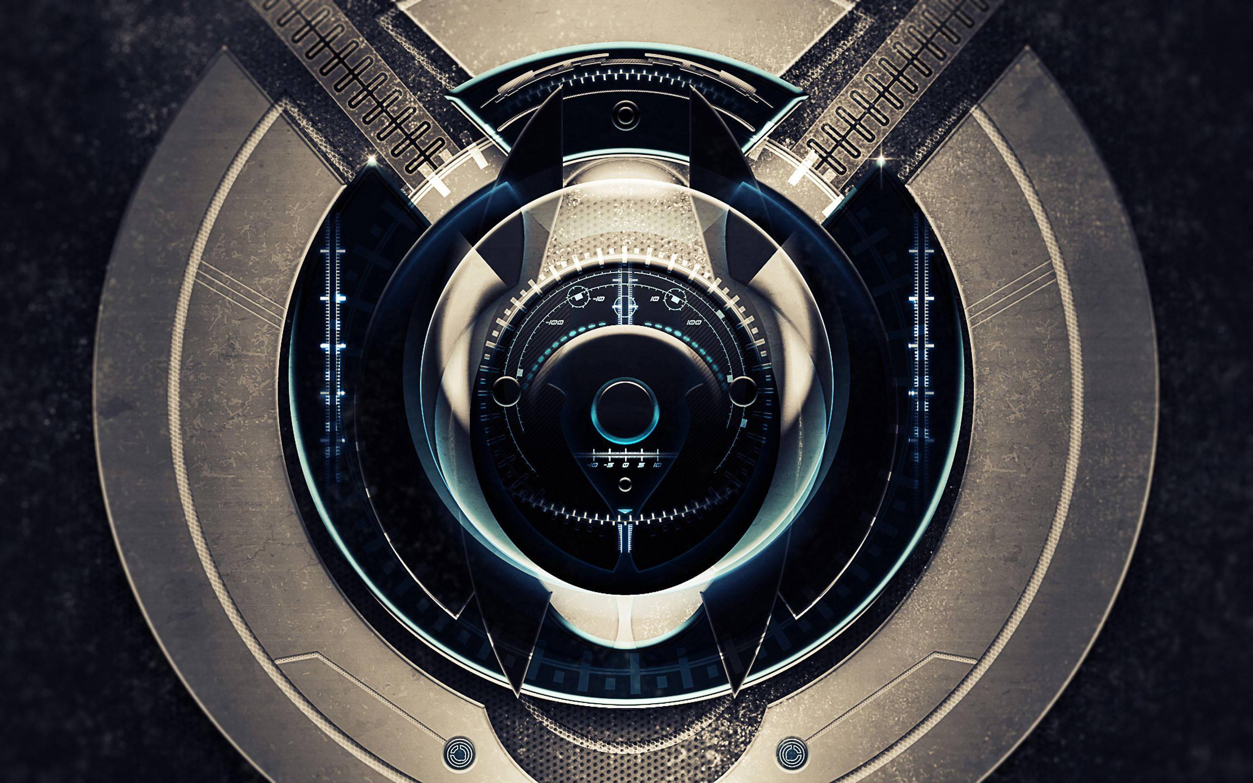 3D Hi-tech Knob On Wall — 2560x1600 wallpaper