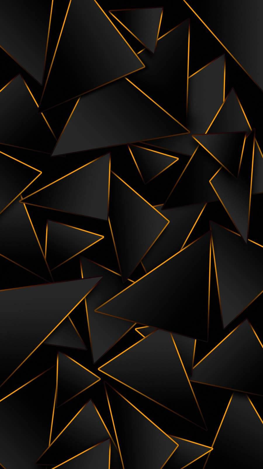 3d Iphone Black And Gold Triangles — 900x1600 wallpaper