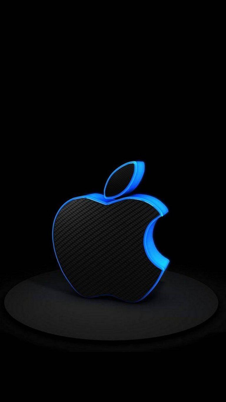 3d Iphone Black Carbon Apple Logo — 768x1365 wallpaper