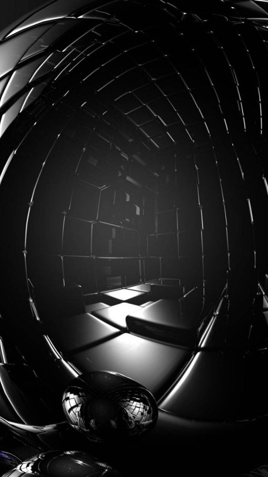 3d Iphone Black Tiled Room — 1080x1920 wallpaper