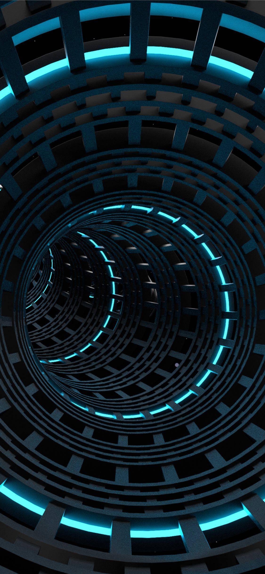 3d Iphone Black Tunnel — 1125x2436 wallpaper