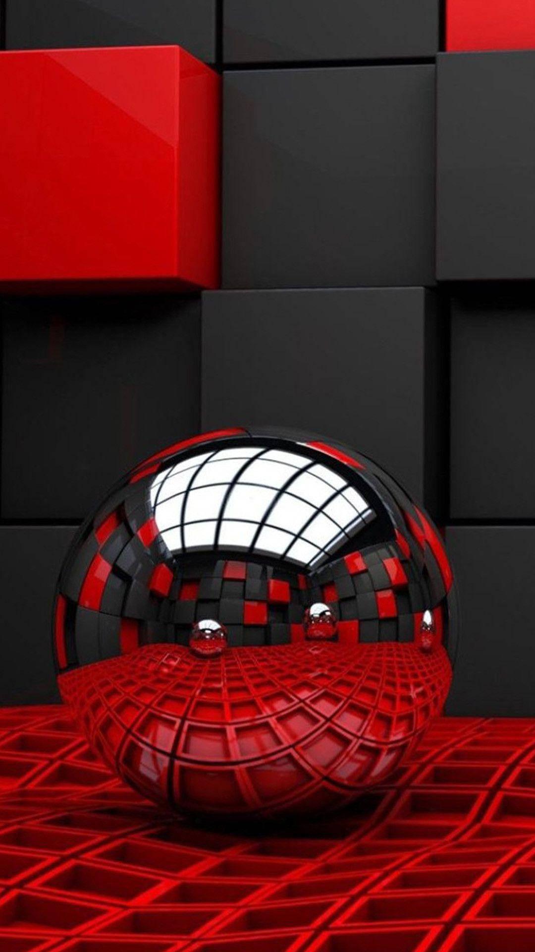 3d Iphone Chromed Sphere — 1080x1920 wallpaper