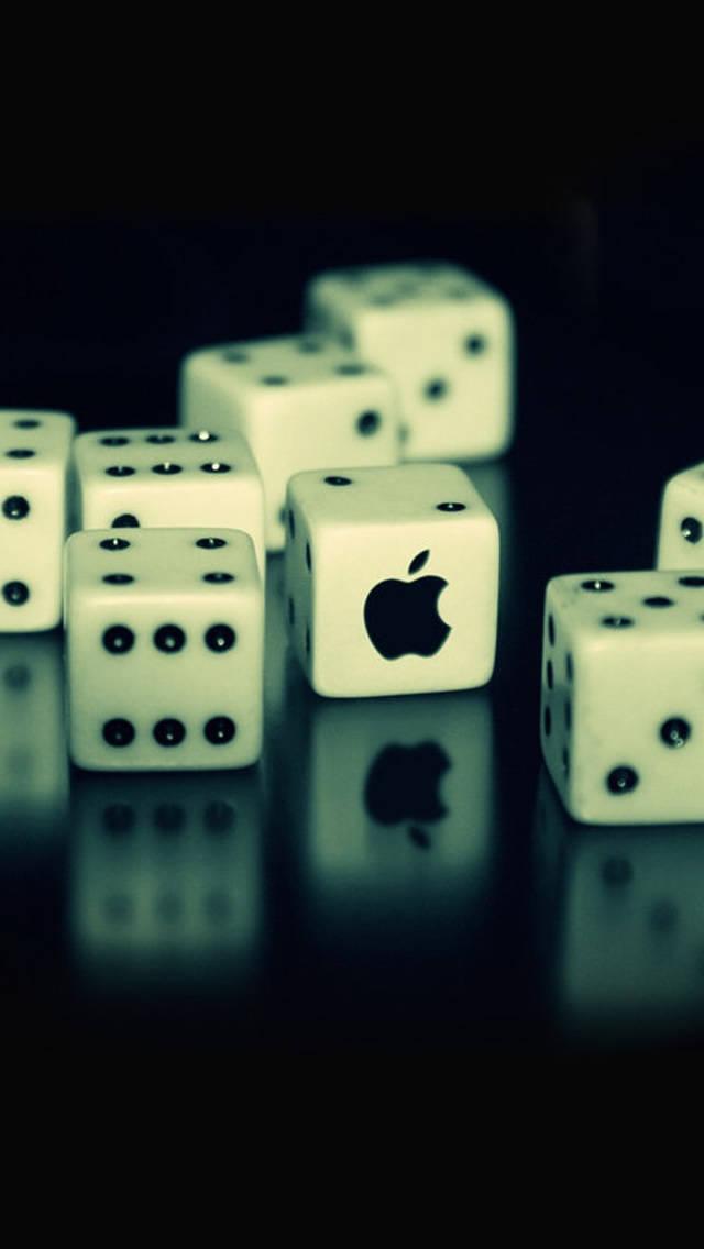 3d Iphone Dice With Apple Logo — 640x1136 wallpaper
