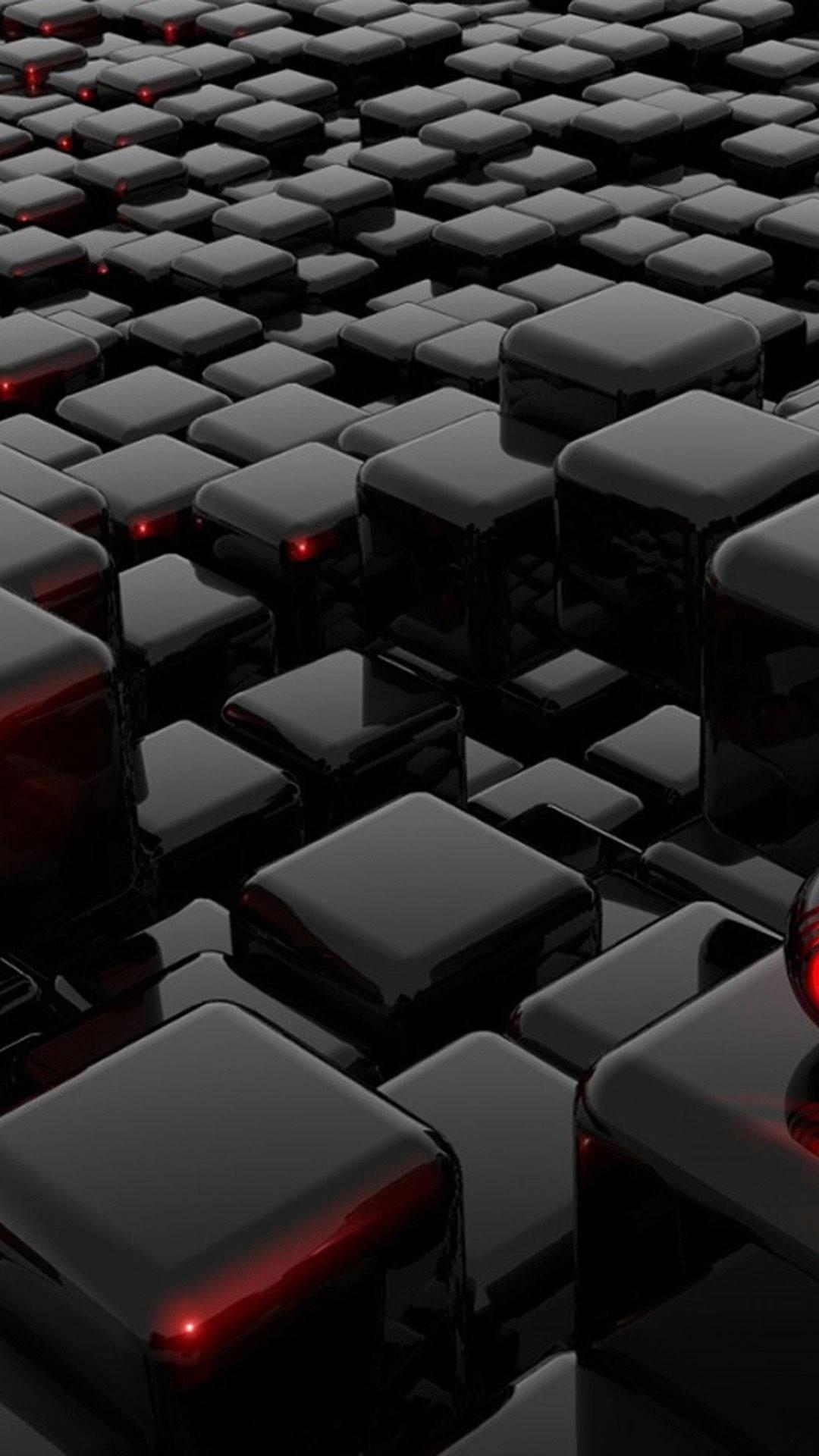 3d Iphone Shiny Black Cubes — 1080x1920 wallpaper