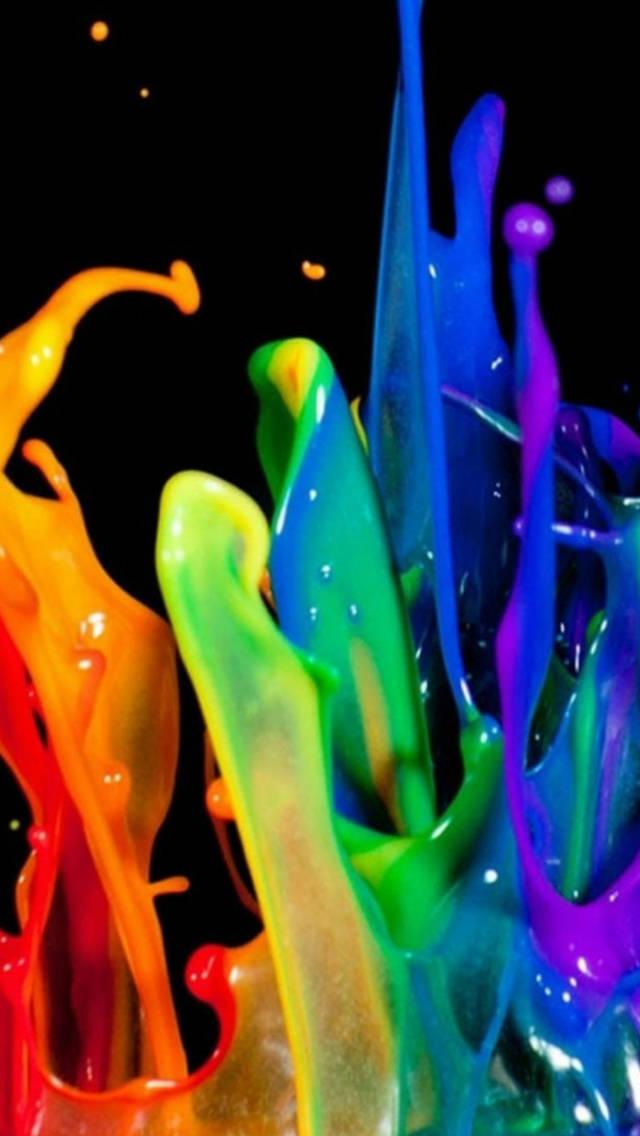 3d Iphone Splash Of Colours — 640x1136 wallpaper