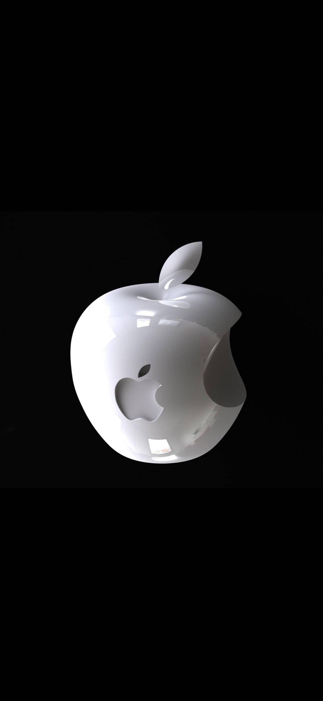 3d Iphone White Apple Logo — 1125x2436 wallpaper