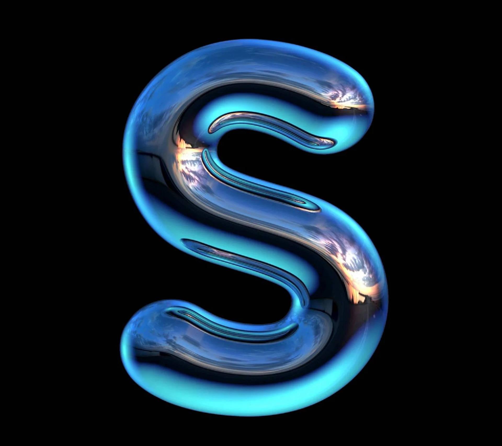 3D Letter S In Black — 1920x1706 wallpaper