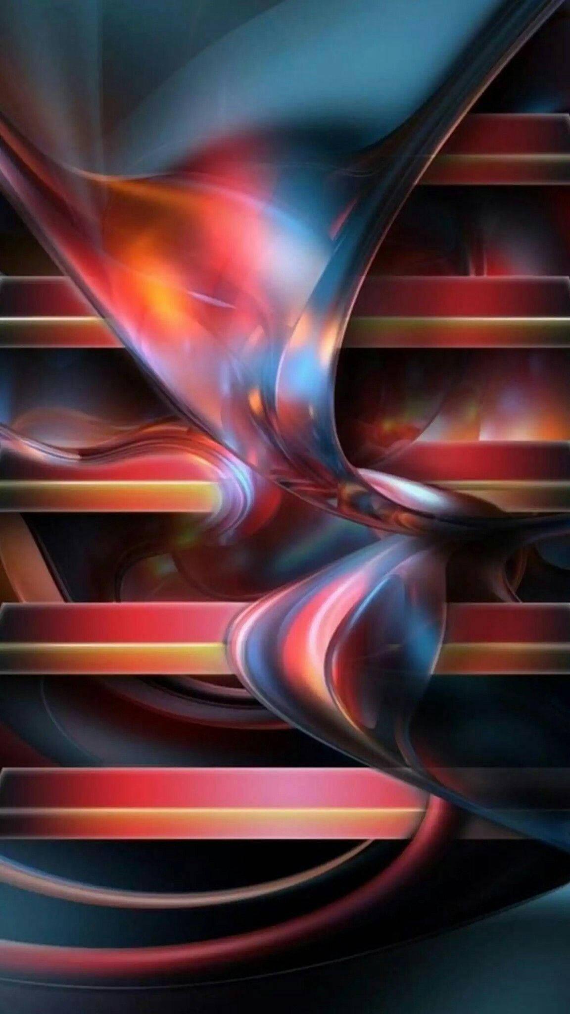 3D Phone Abstract Red And Blue — 1152x2048 wallpaper