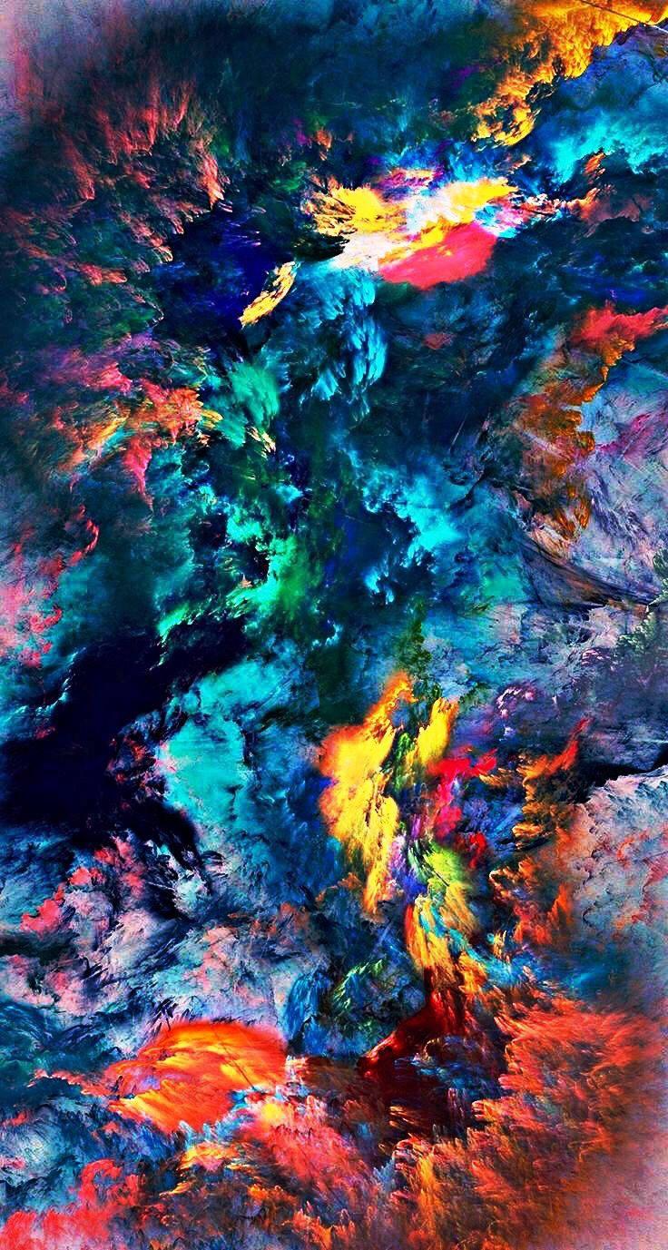 3D Phone Burst Colors Abstract Art — 736x1377 wallpaper