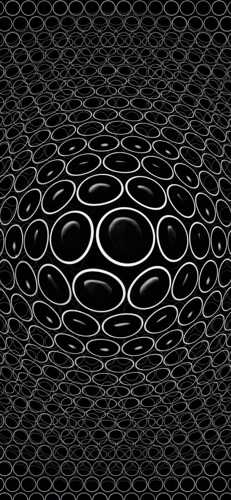 3D Phone Circles Bump Illusion — 736x1594 wallpaper