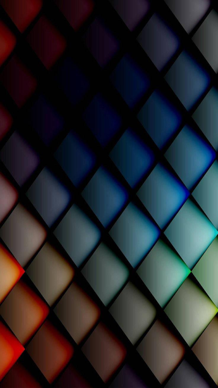 3D Phone Colored Tiles — 736x1308 wallpaper