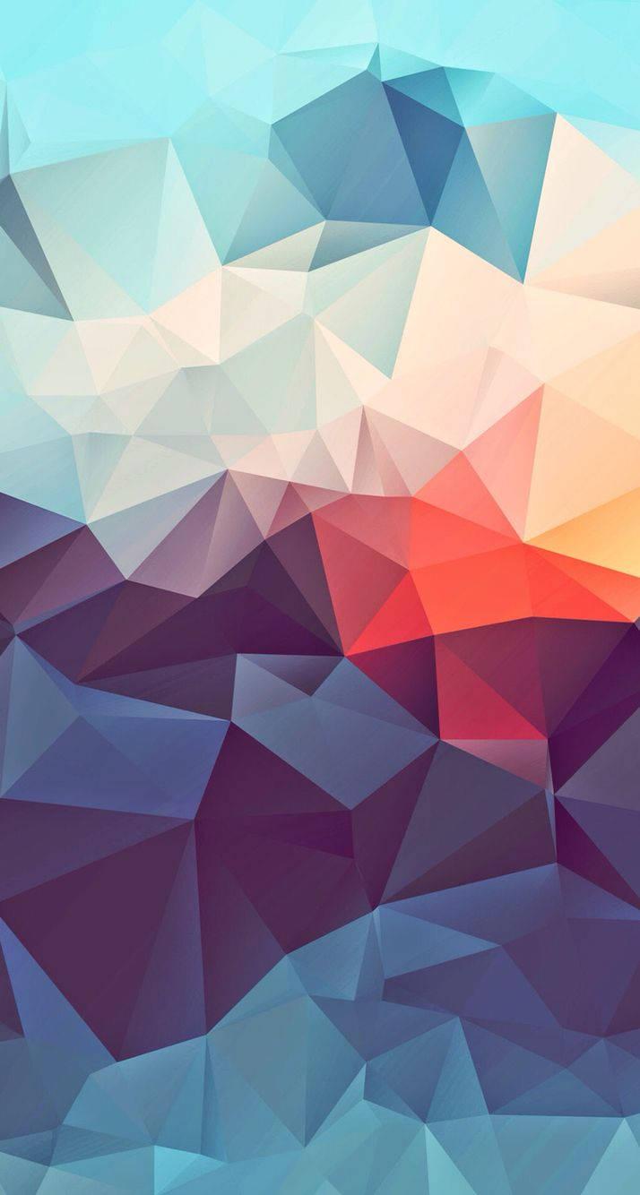 3D Phone Colorful Geometric Art Mountains — 714x1334 wallpaper