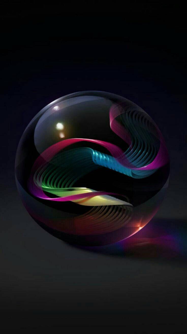 3D Phone Colorful Marble With Swirly Design — 736x1308 wallpaper