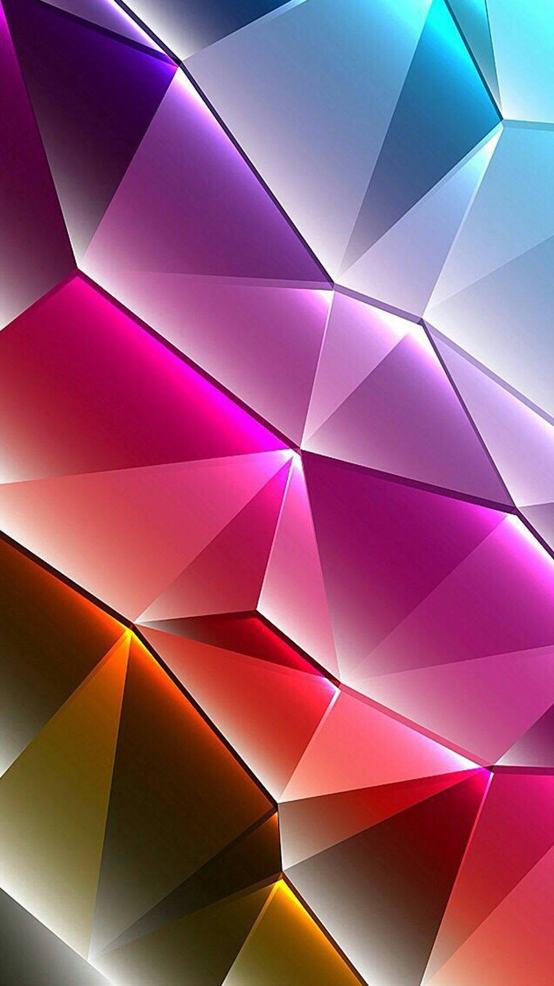 3D Phone Colorful Shiny Poly Art — 1080x1920 wallpaper