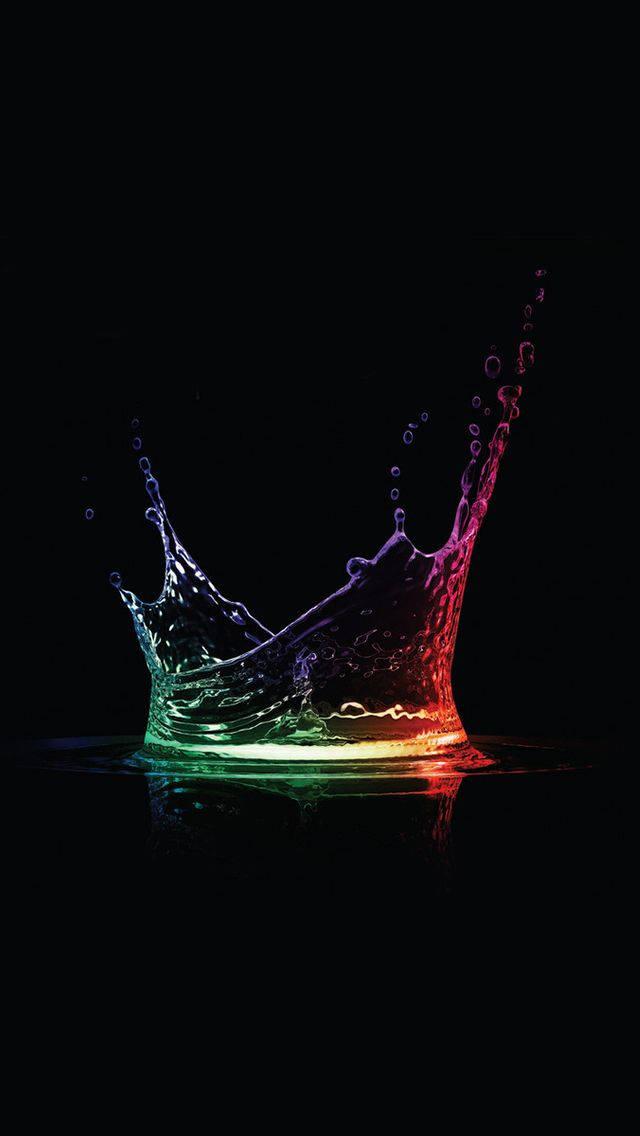 3D Phone Colorful Water Splash — 640x1136 wallpaper