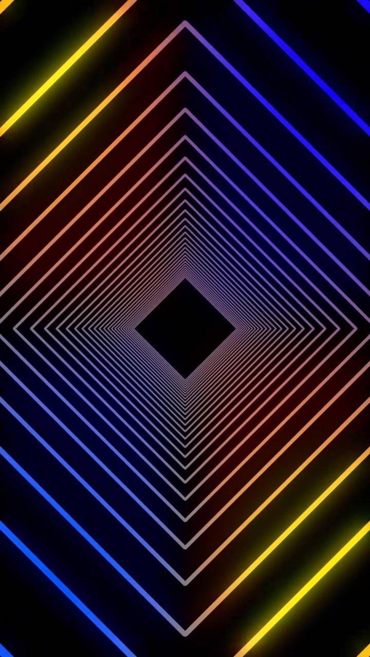 3D Phone Glowing Squares Illusion — 720x1280 wallpaper