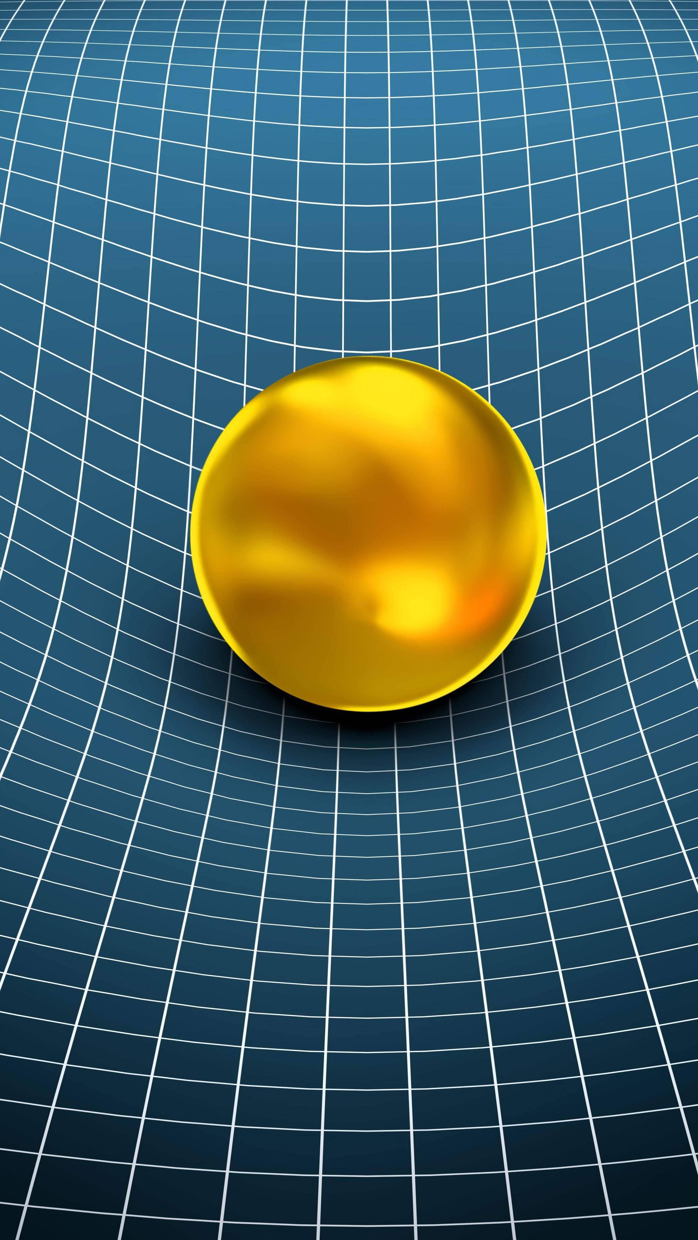 3D Phone Golden Ball — 2364x4200 wallpaper