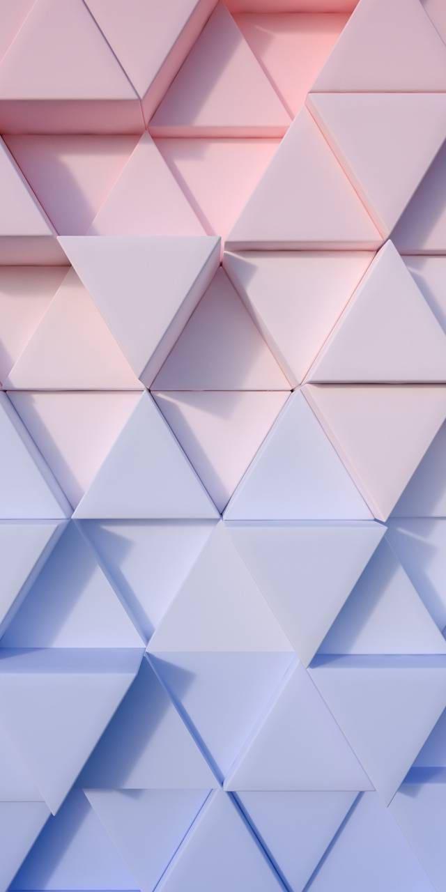 3D Phone Pink Blue Gradient Triangles — 640x1280 wallpaper
