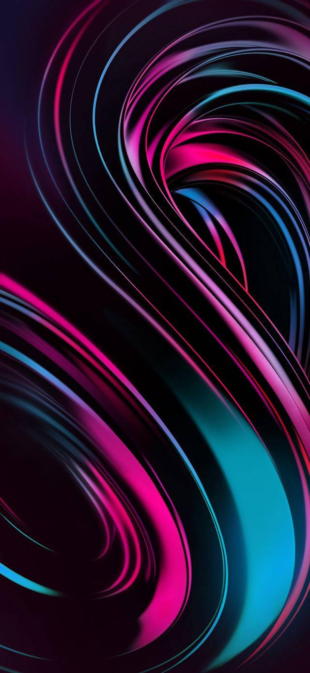 3D Phone Pink Blue Swirly Patterns — 640x1387 wallpaper