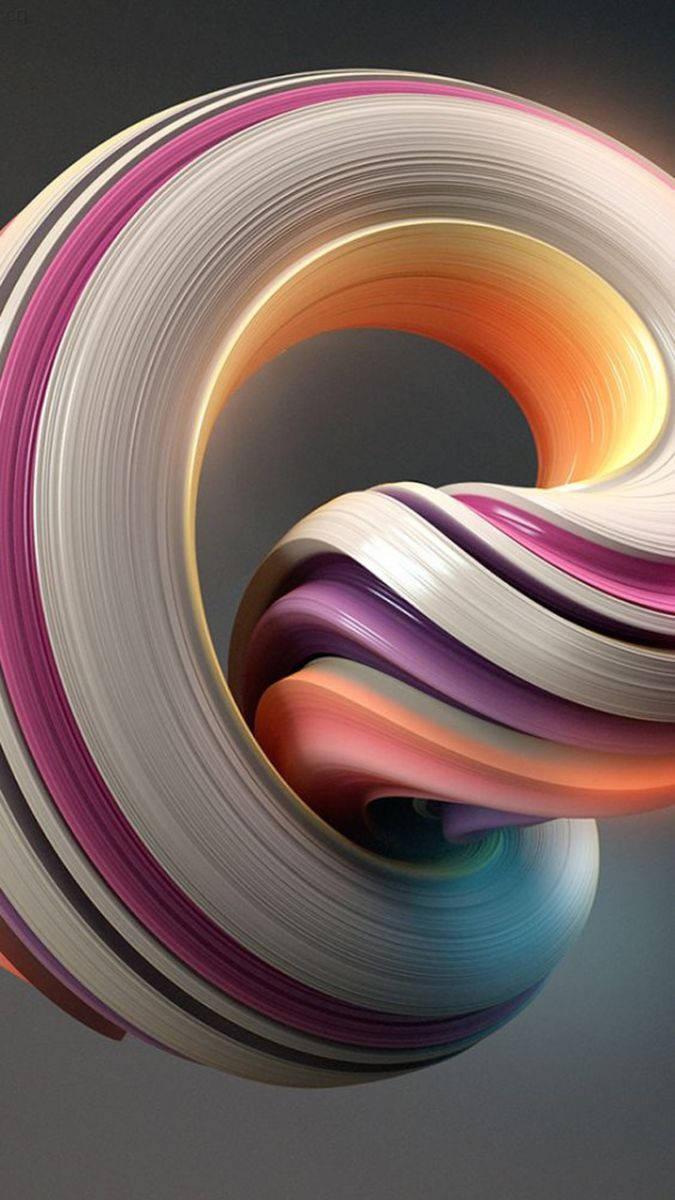 3D Phone Twisted Circular Figure — 675x1200 wallpaper