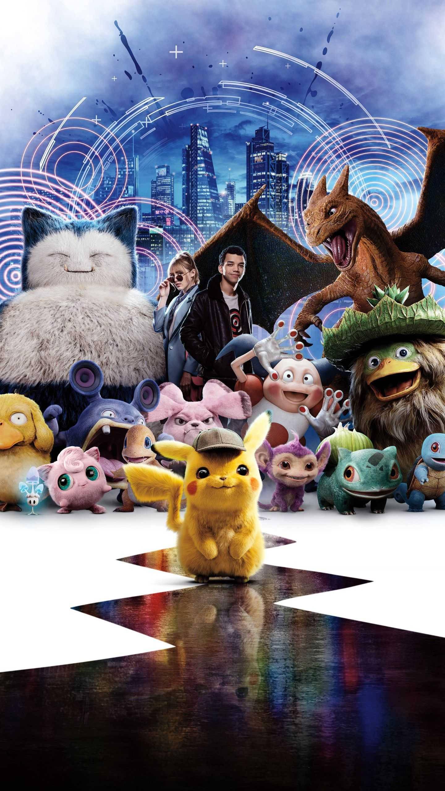 3D Pikachu With Pokémons — 1440x2560 wallpaper