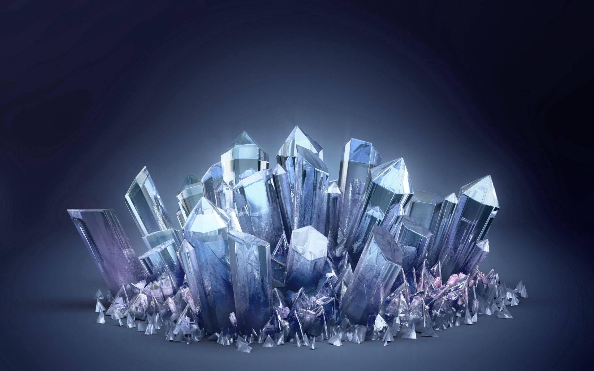 3D Transparent White Crystals — 1920x1200 wallpaper