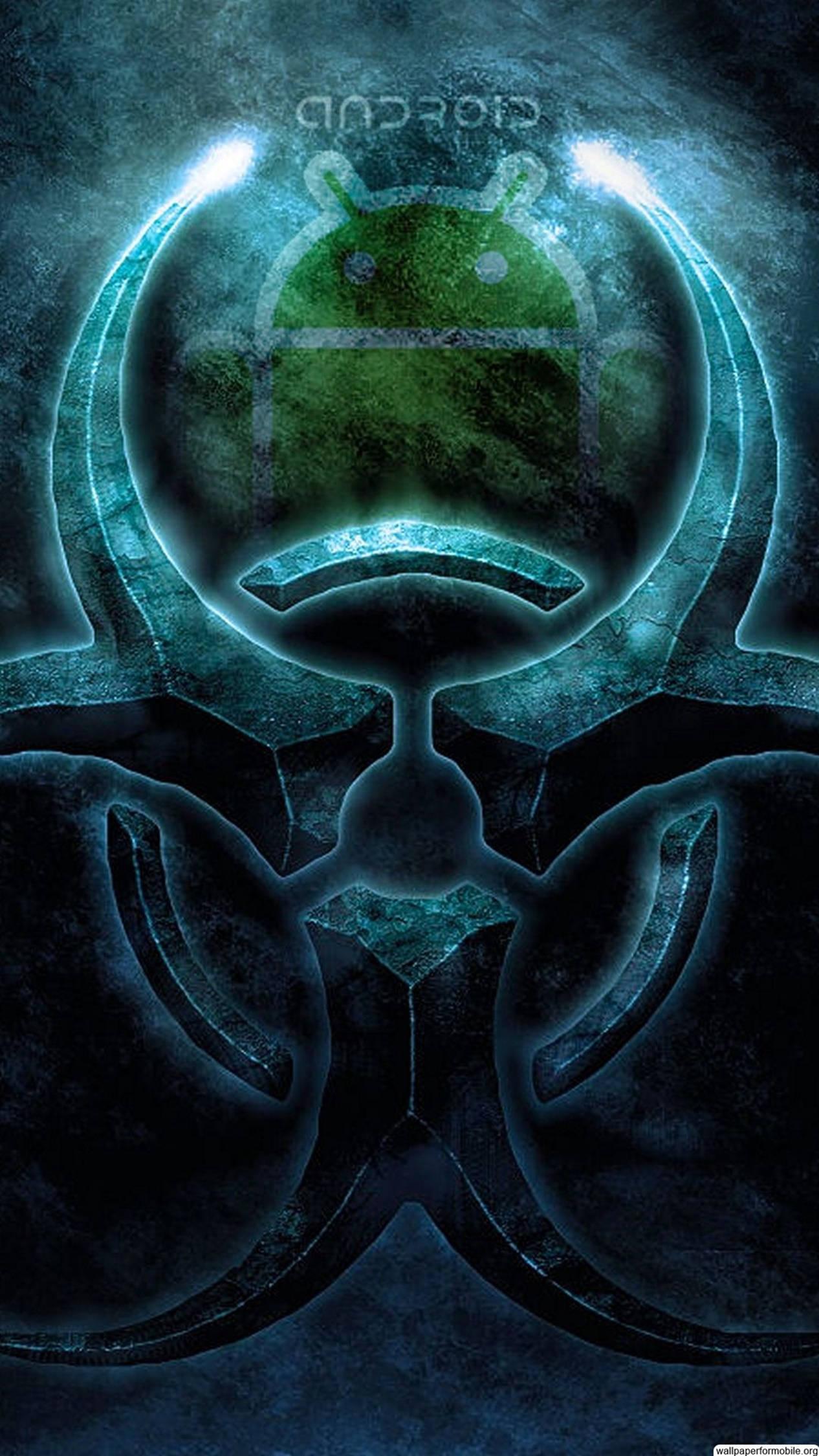 4K Android Biohazard Symbol — 1266x2250 wallpaper