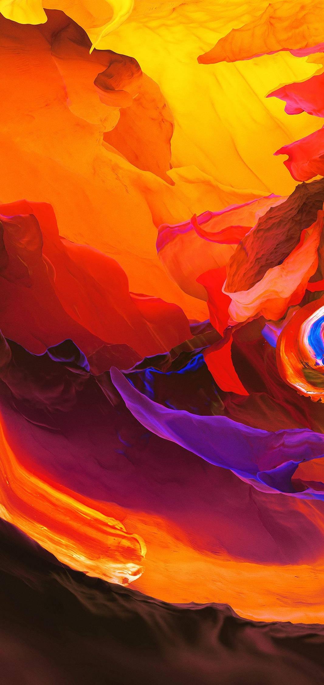 4K Android Fiery Mountain Art — 1066x2250 wallpaper