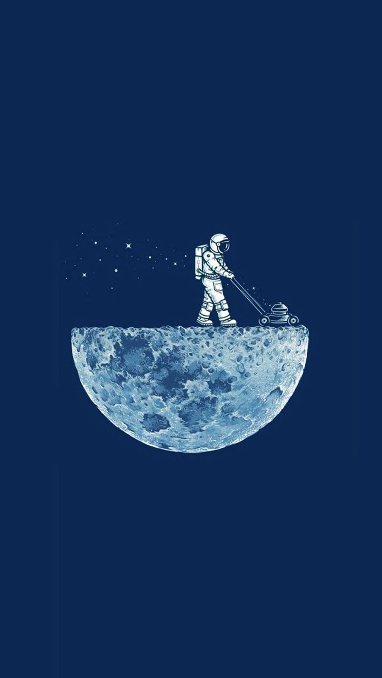 4K Android Half Moon Art — 1266x2250 wallpaper