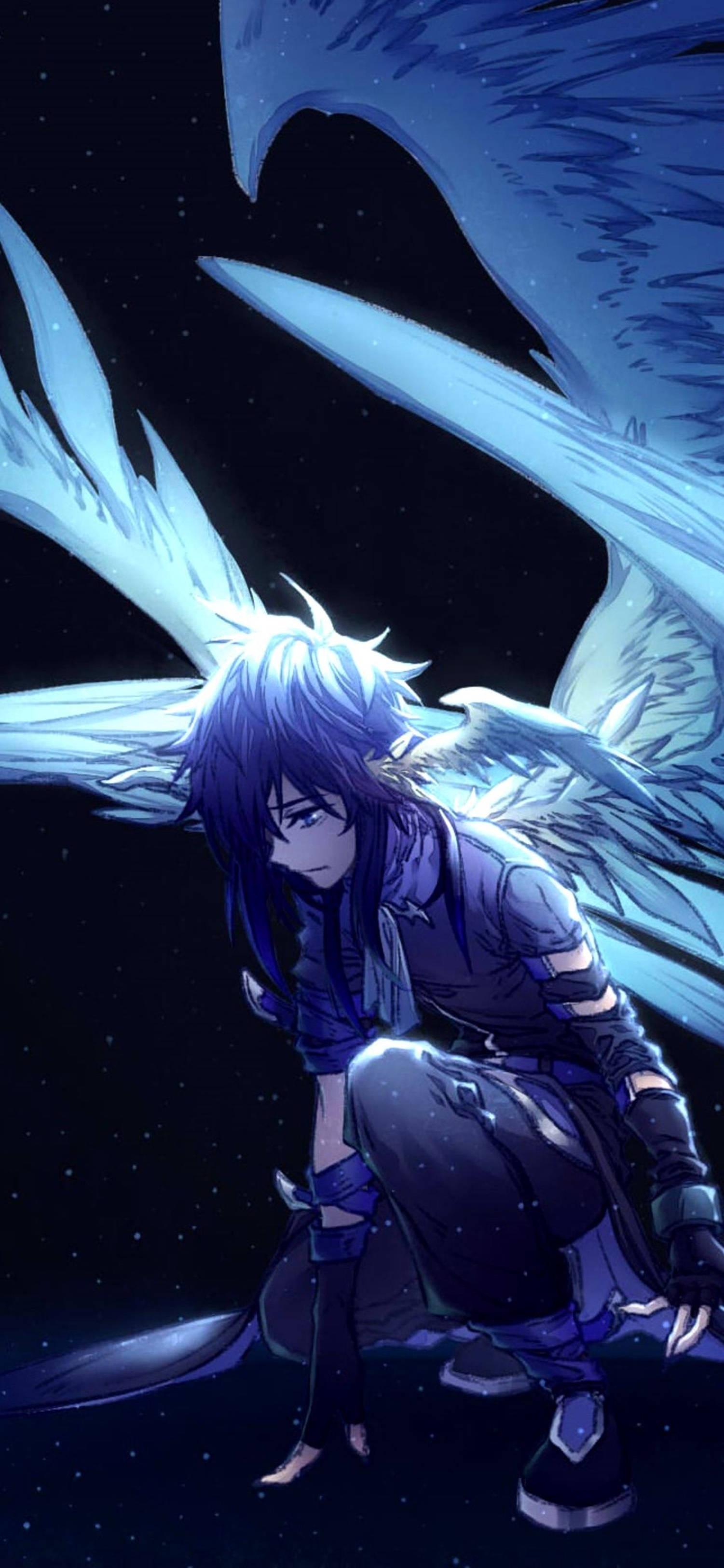 4K Anime IPhone Grunge Angel Boy — 1501x3250 wallpaper