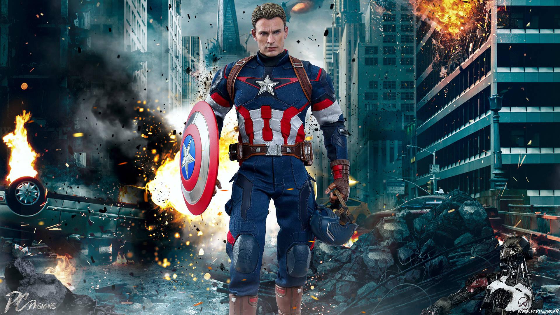 4k Avengers Captain America In Ruins — 1920x1080 wallpaper