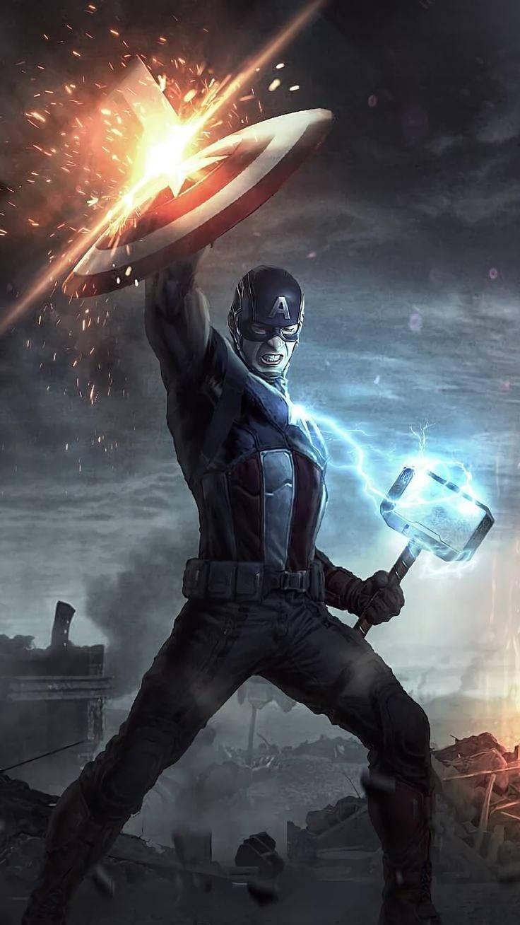 4k Avengers Endgame Captain America — 736x1308 wallpaper