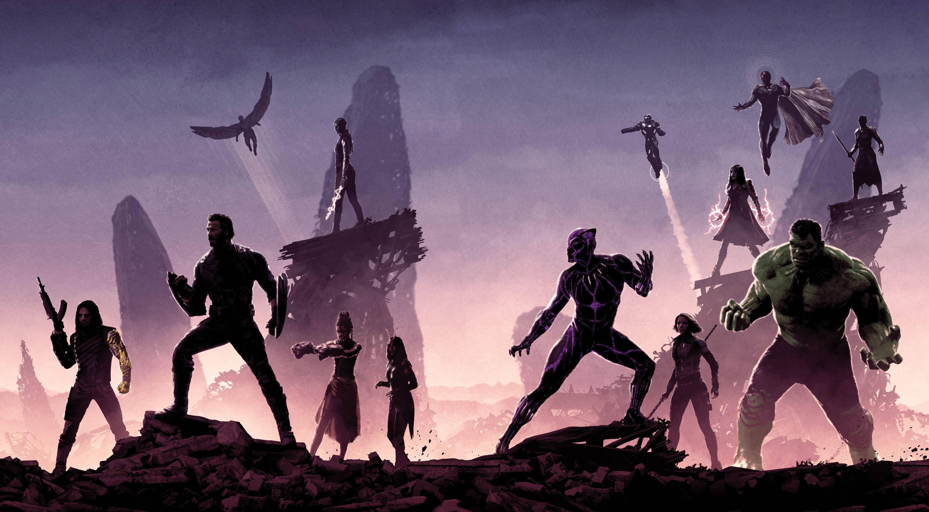 4K Avengers Silhouette — 3956x2181 wallpaper