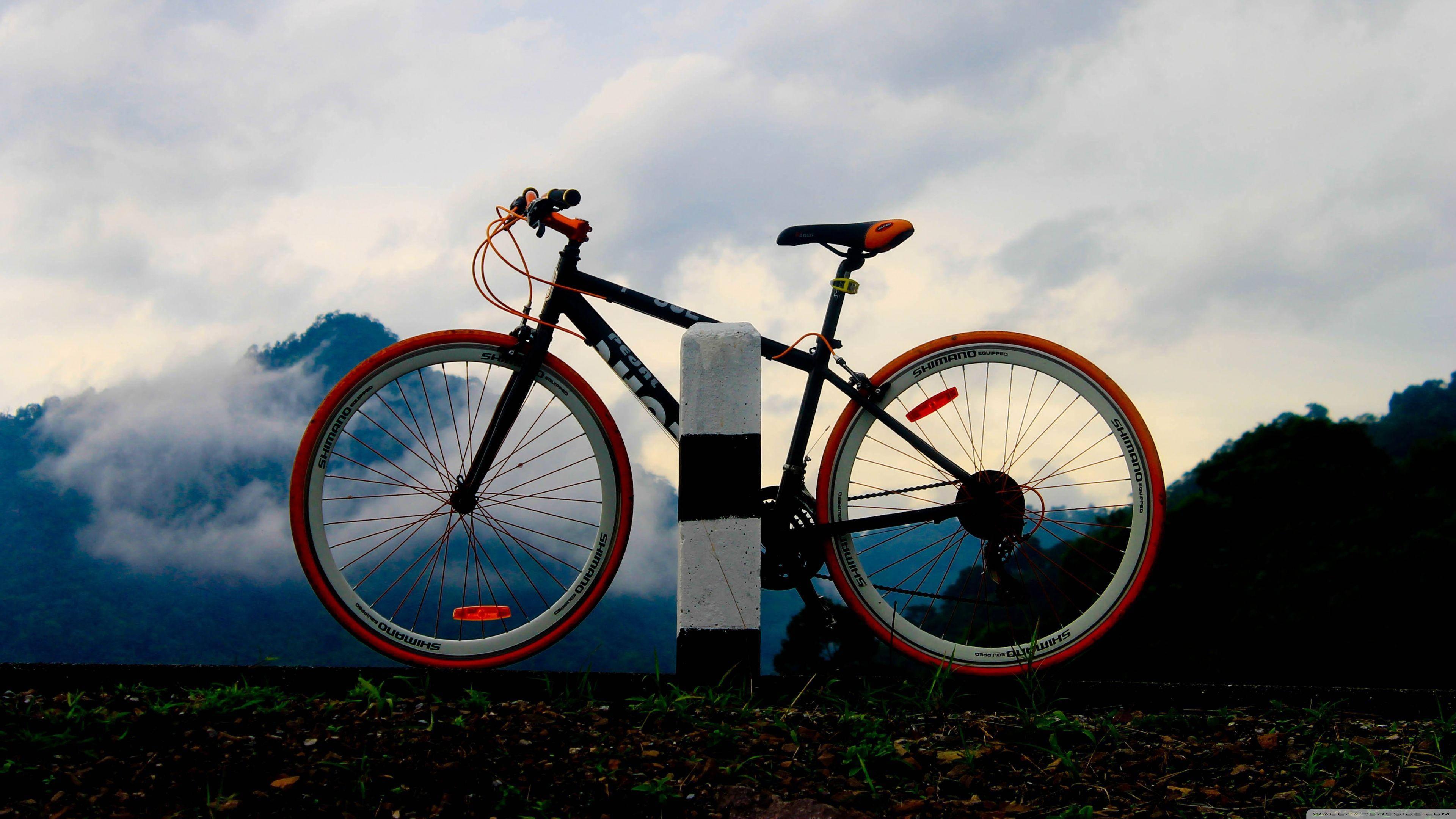 4K Bike Photo In The Mountain — 3840x2160 wallpaper