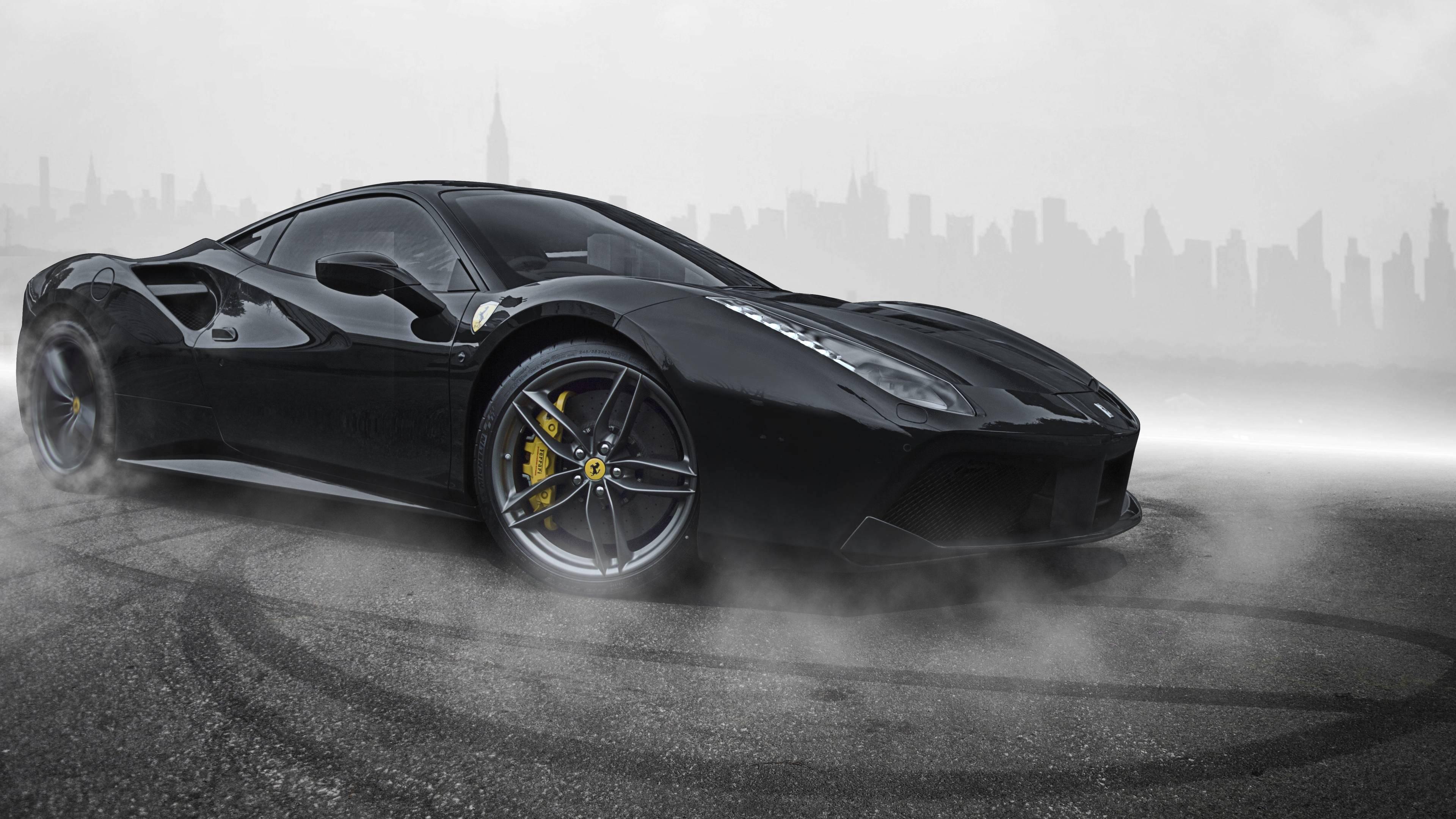 4K Black Car Swerving — 3840x2160 wallpaper