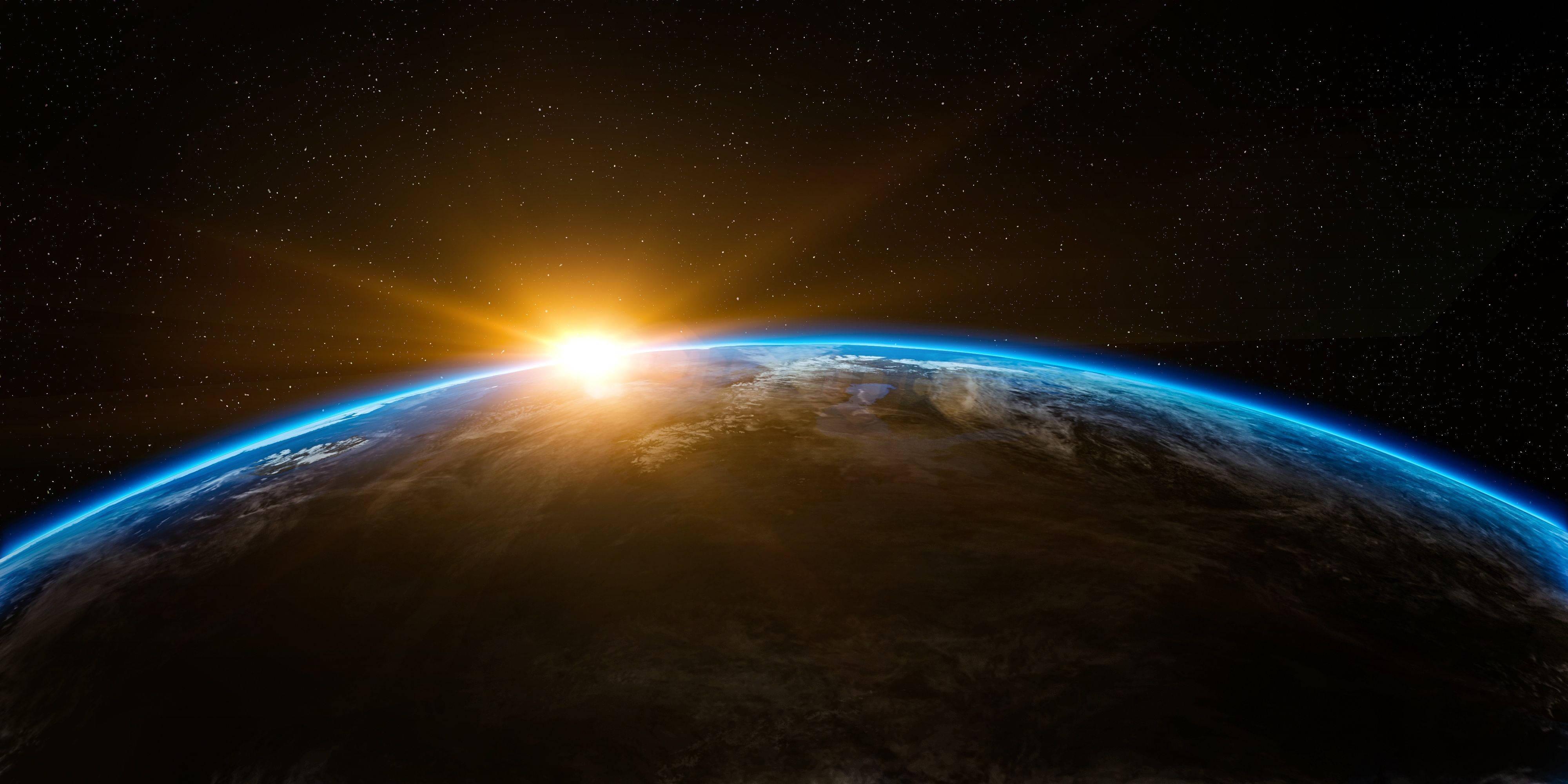 4k Earth Golden Sunrise — 4000x2000 wallpaper