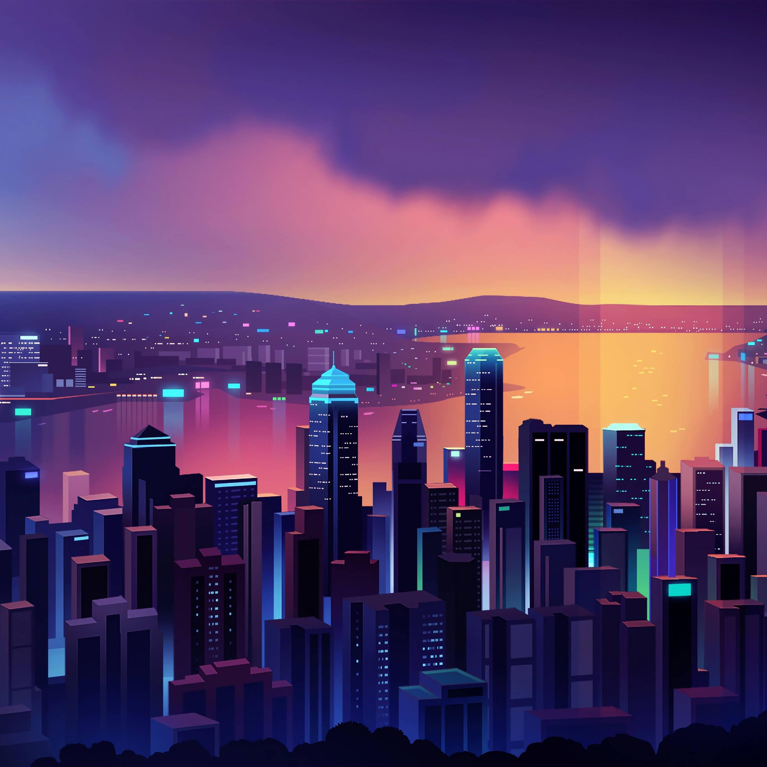 4k Ipad City Buildings — 2932x2932 wallpaper