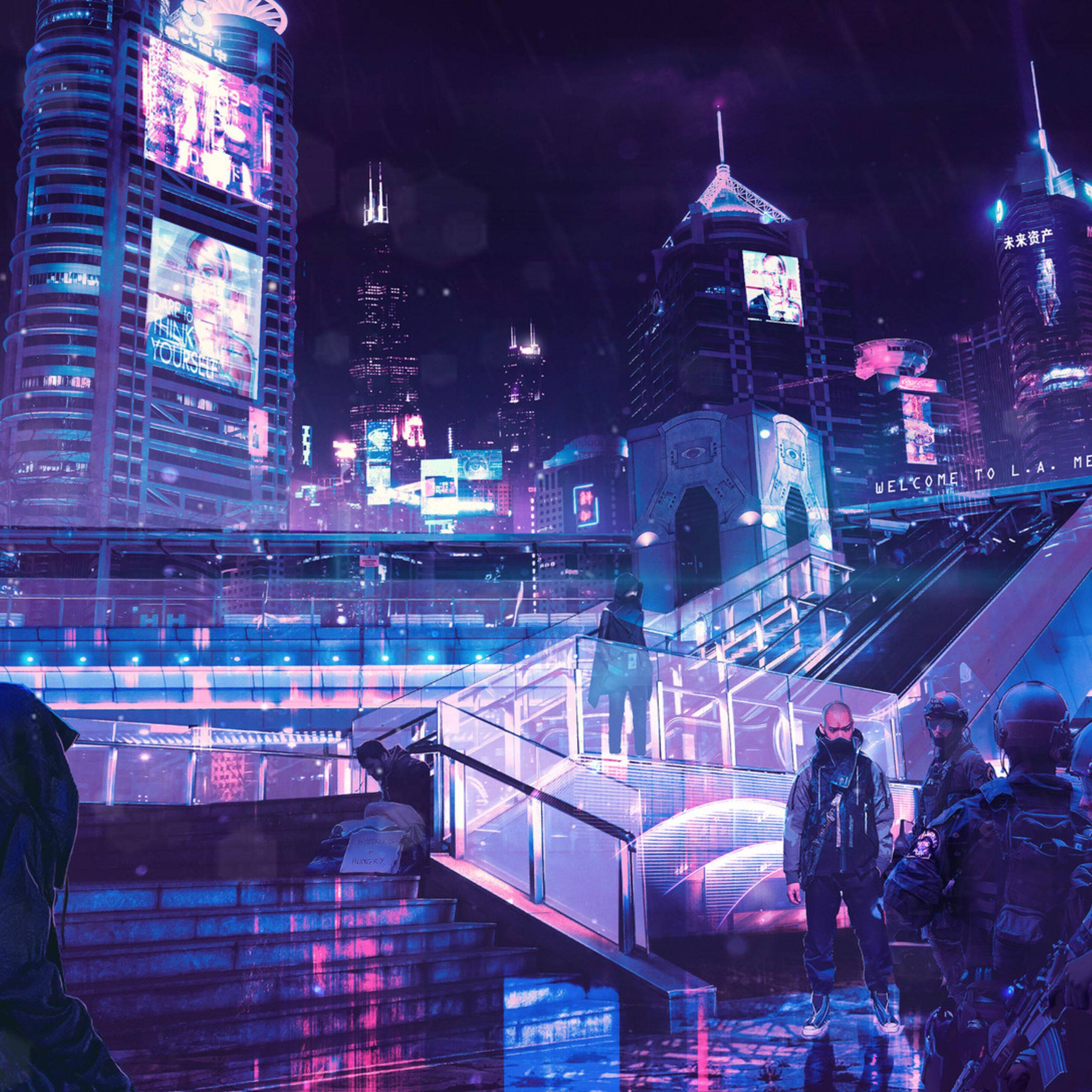 4k Ipad Cyberpunk — 2932x2932 wallpaper