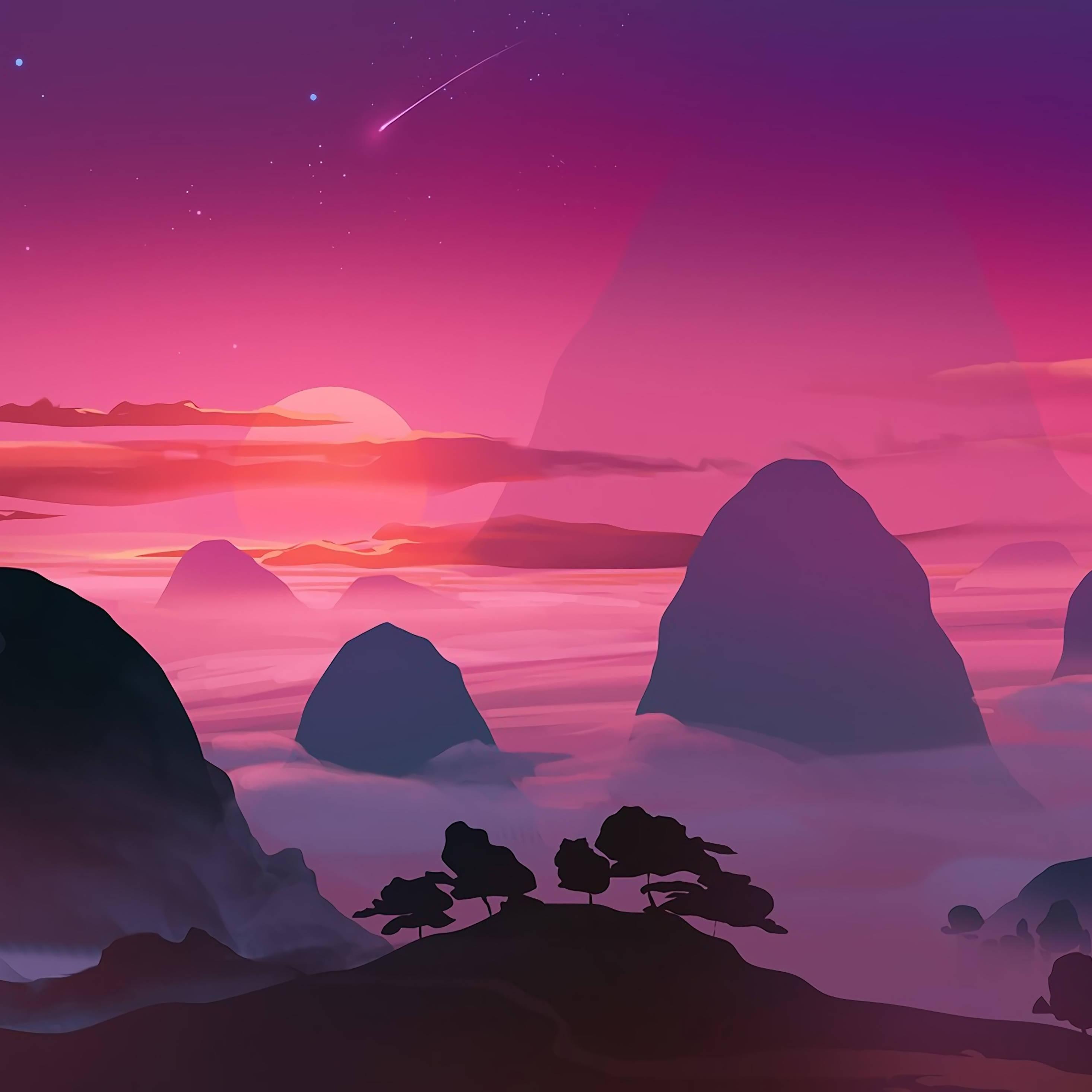 4k Ipad Purple Digital Art — 2932x2932 wallpaper