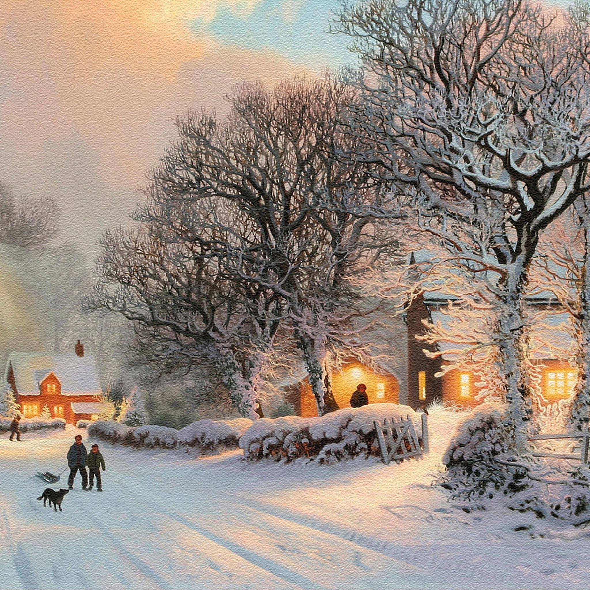 4k Ipad Winter Art — 2048x2048 wallpaper
