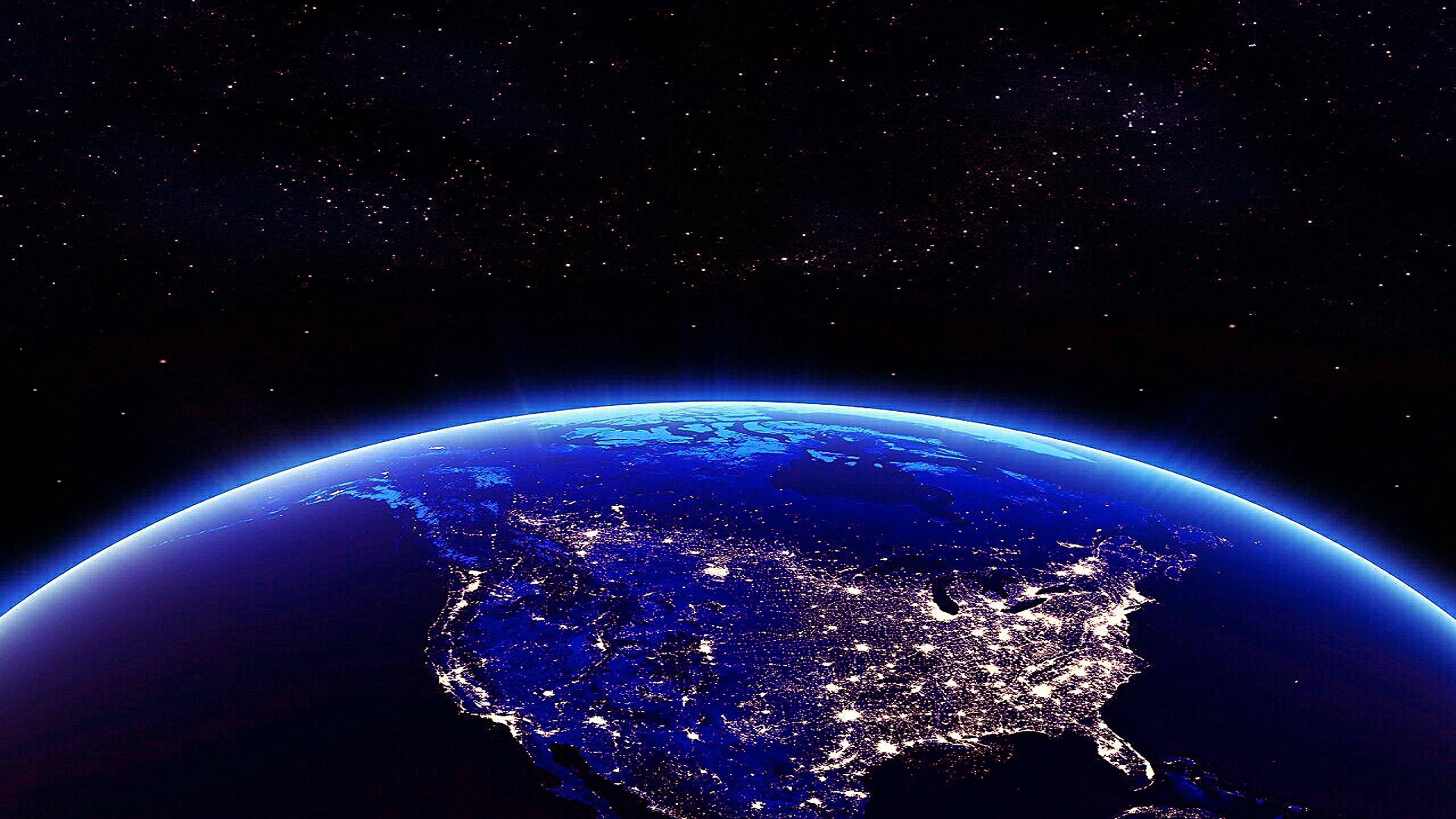 4K Laptop Earth From Space — 3840x2160 wallpaper