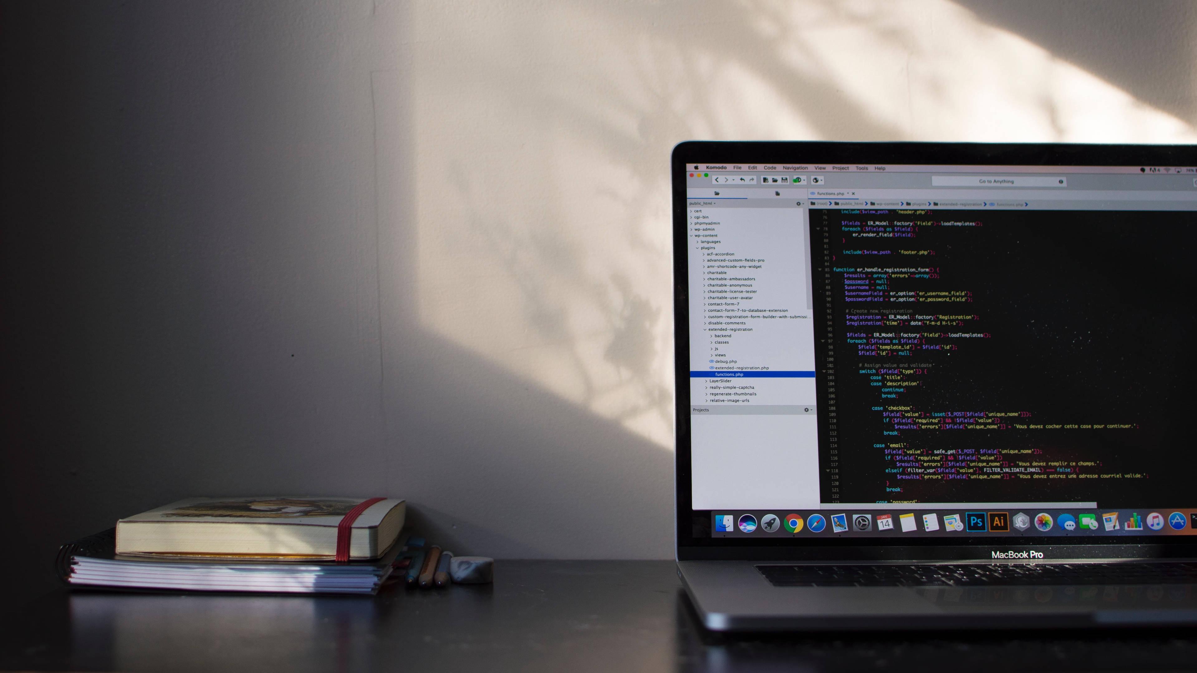 4K Laptop Programming Screen — 3840x2160 wallpaper