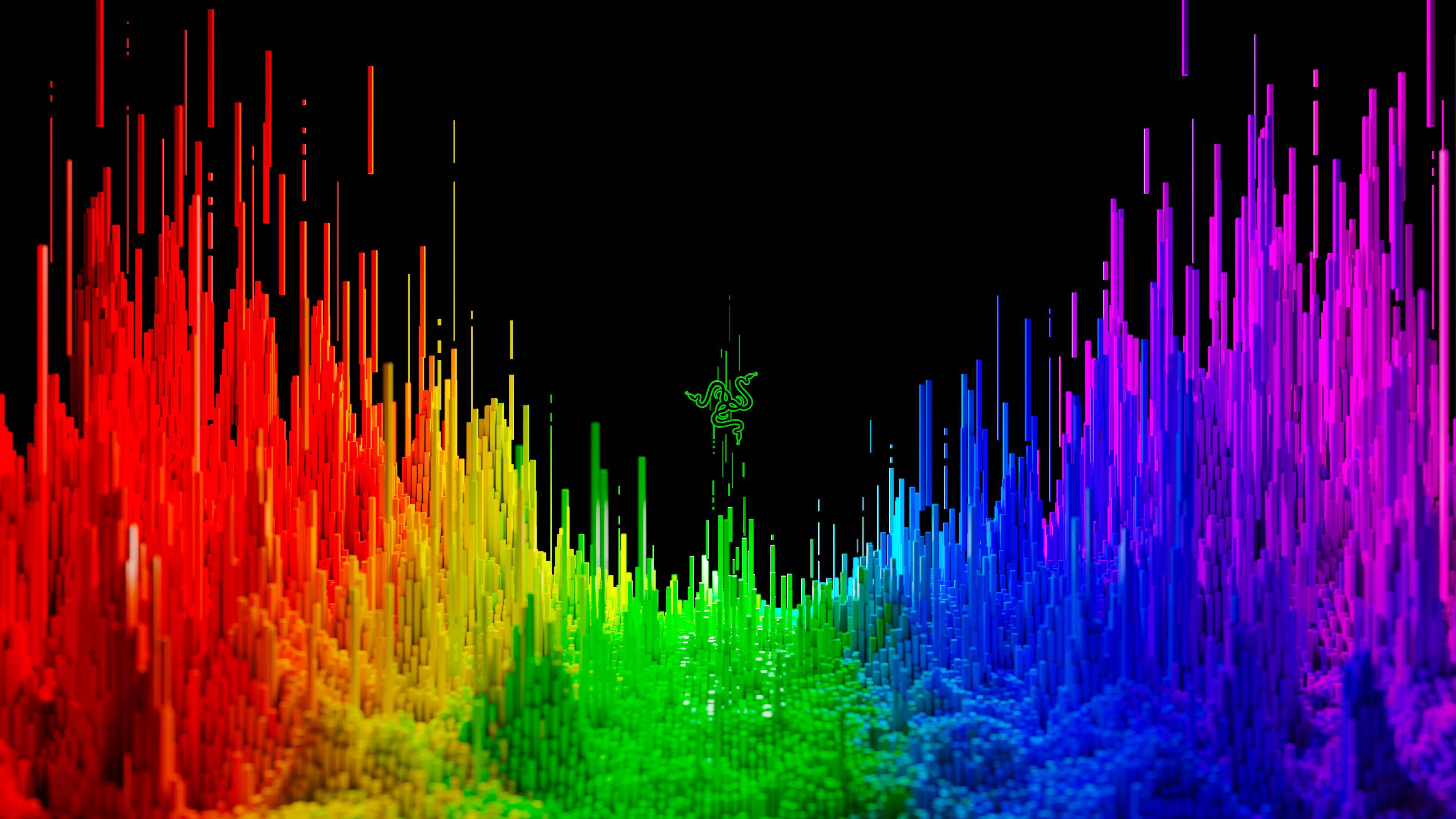 4K Laptop Razer Colorful Paints — 3840x2160 wallpaper