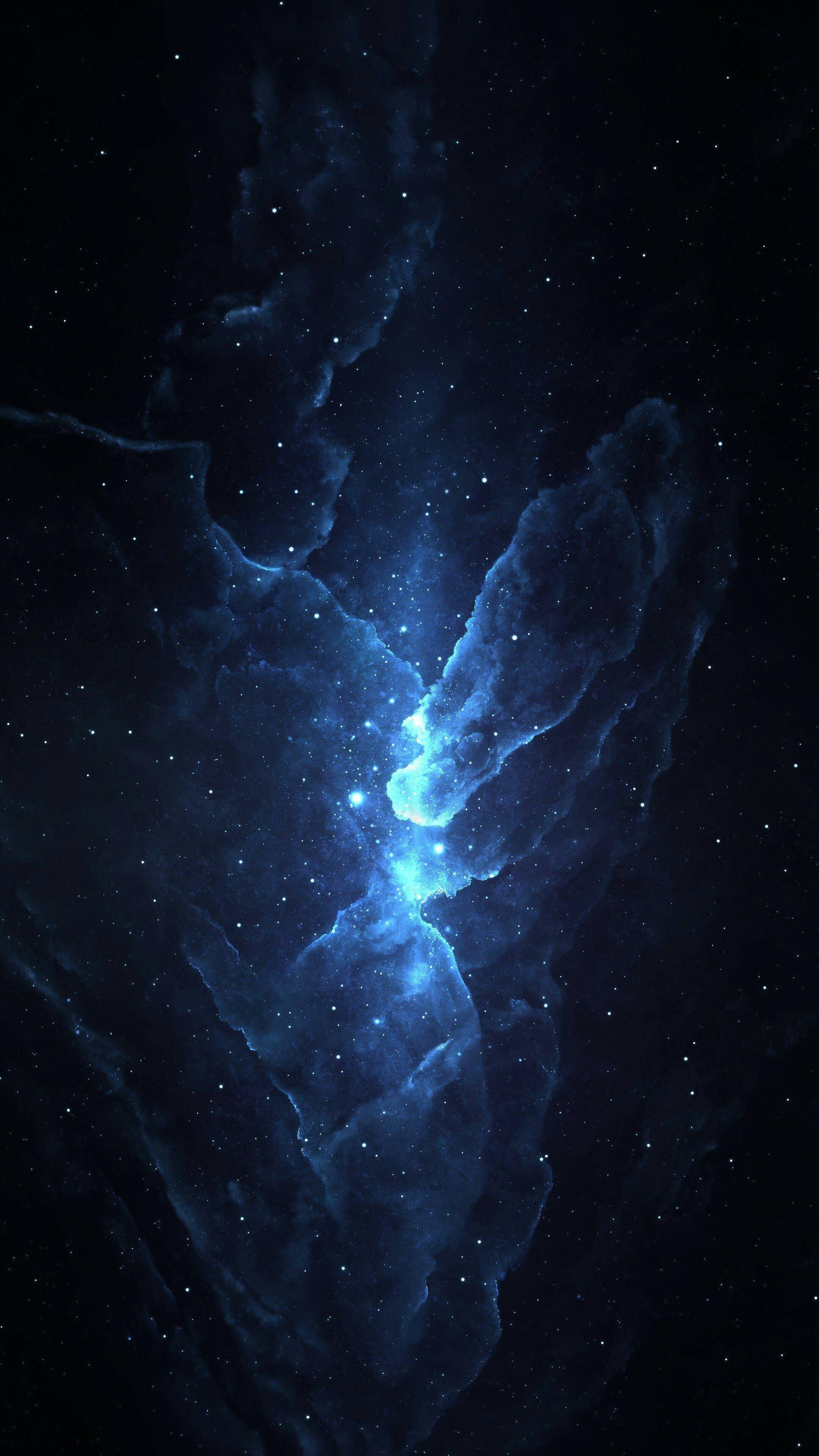 4K Phone Background Blue Stars In Space — 2160x3840 wallpaper