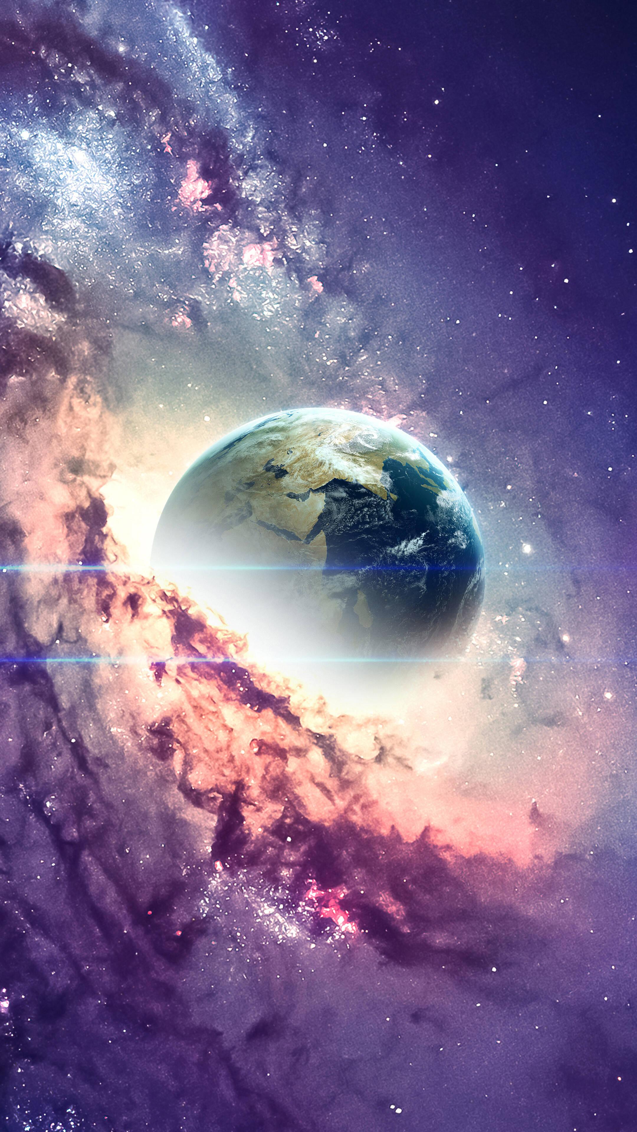 4K Phone Background Earth With Clouds — 2160x3840 wallpaper