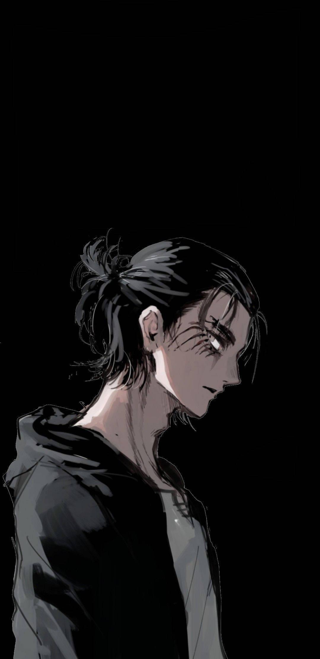 4K Phone Background Eren Yeager Side View — 1080x2220 wallpaper